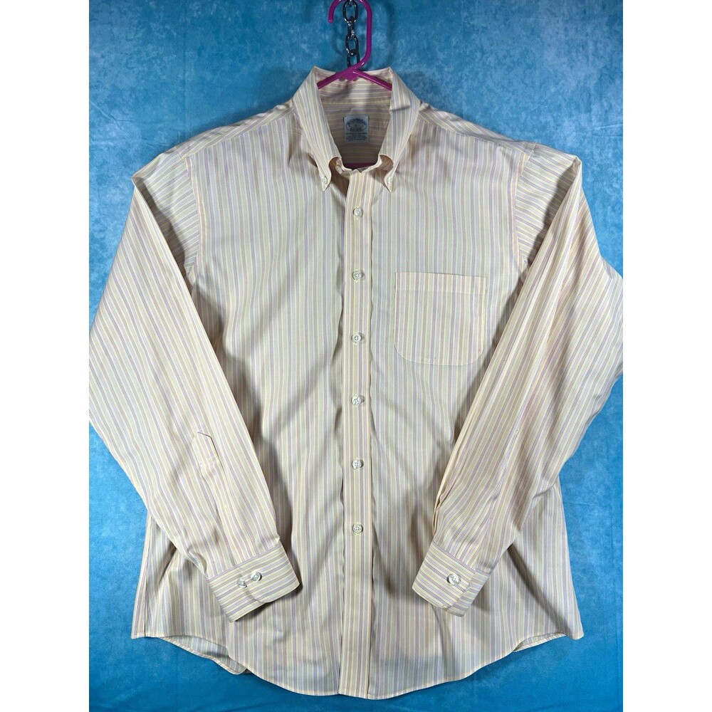 Brooks Brothers Men's L Slim Non-Iron Stretch Striped Button-Down 32/33
